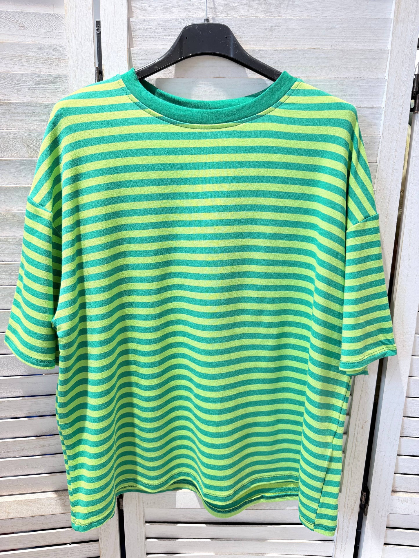 Gestreiftes Damen-T-Shirt: Grün / SIE