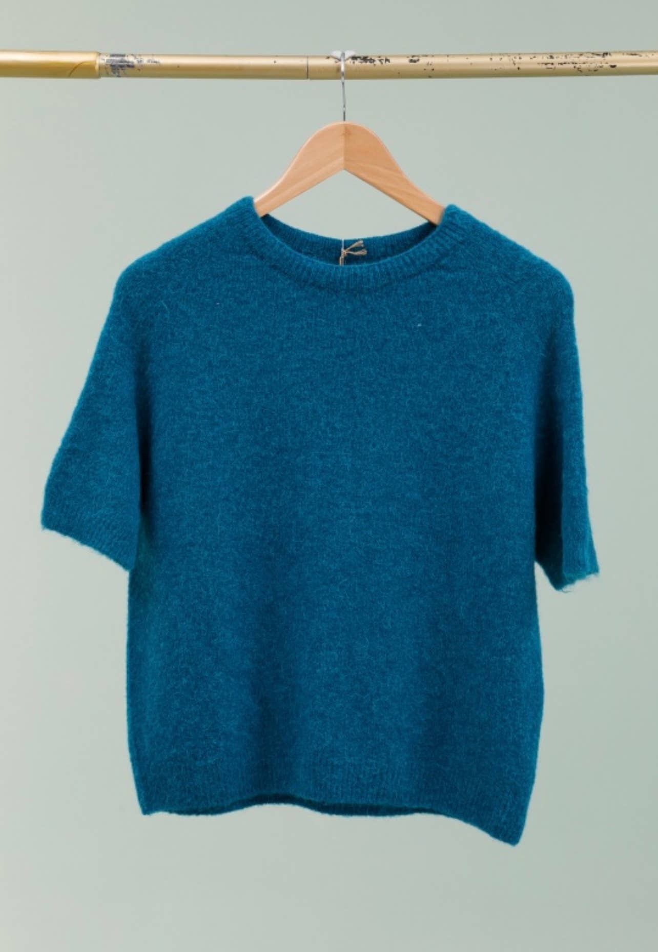 PULLOVER AUS ALPAKA REF 1012: Wasser grün