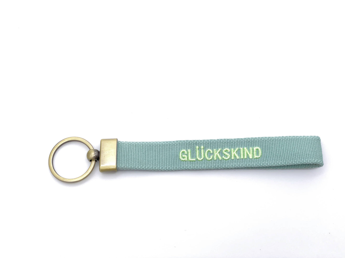 GLÜCKSKIND Schlüsselanhänger Keychain, gewebt  bestickt