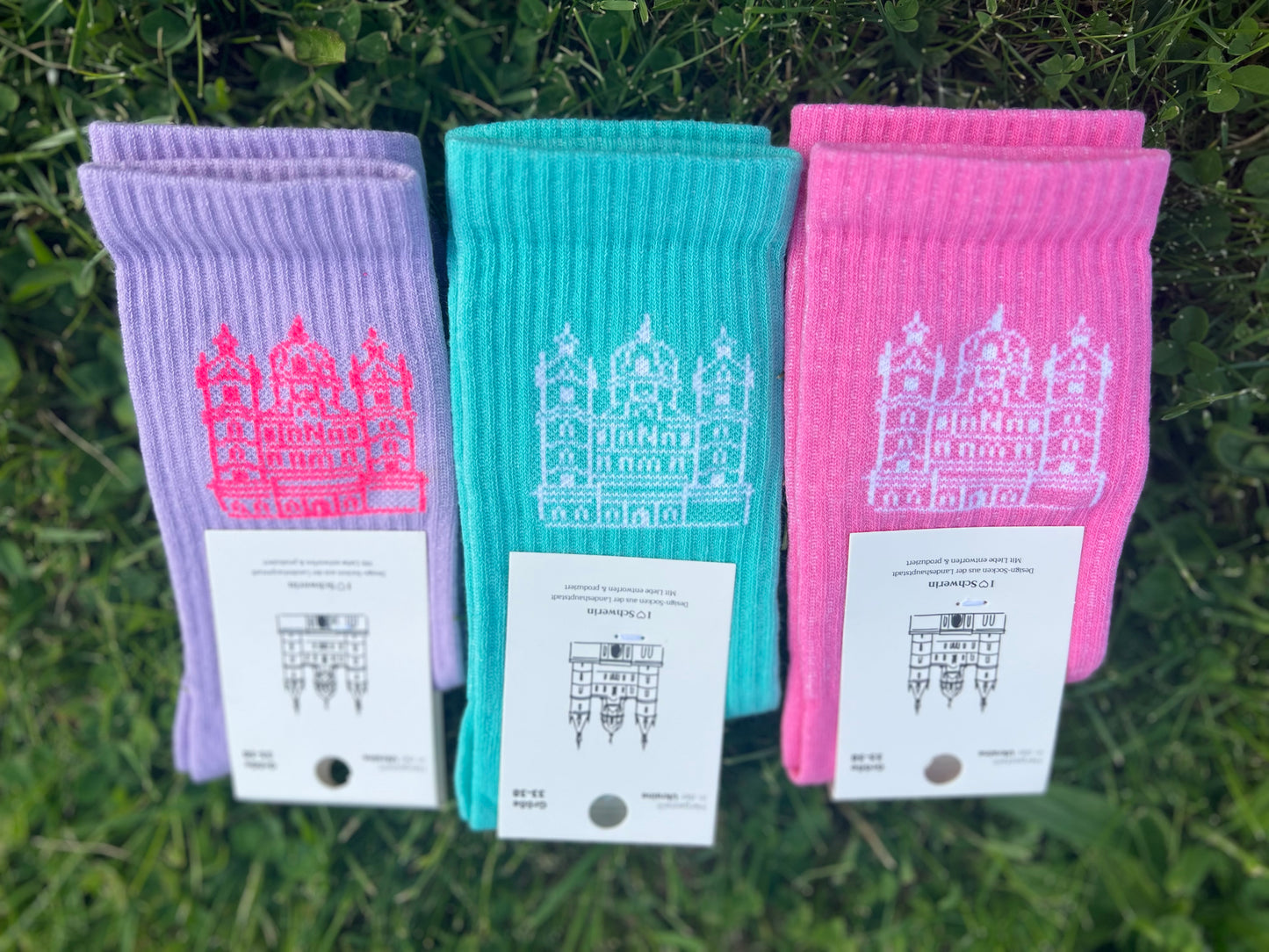 Schweriner Schloss Socken 'Aqua Slay'