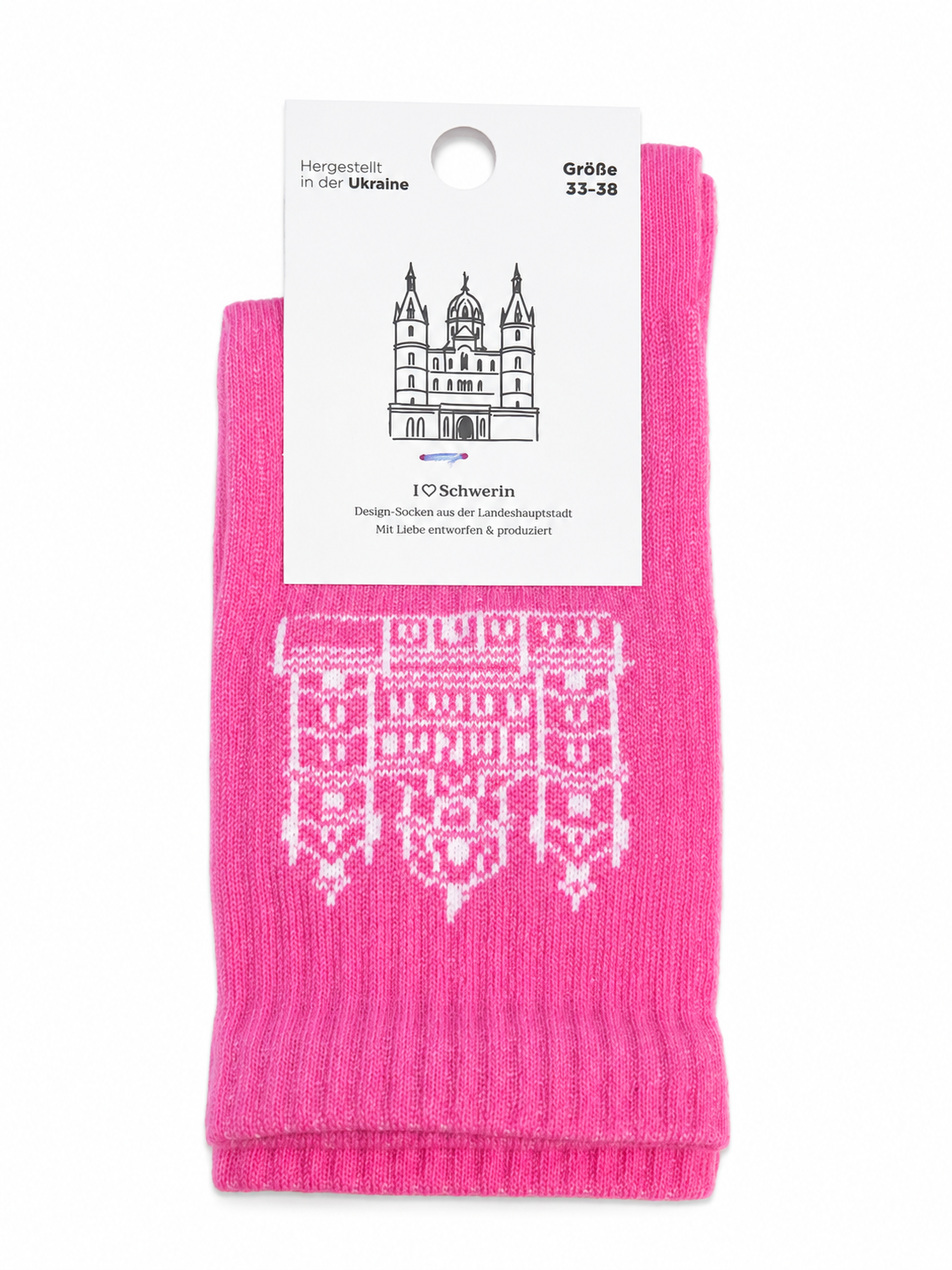 Schweriner Schloss Socken 'Pink Drip'