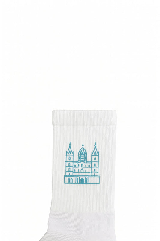 Schweriner Schloss Socken 'Ozean Pastell'